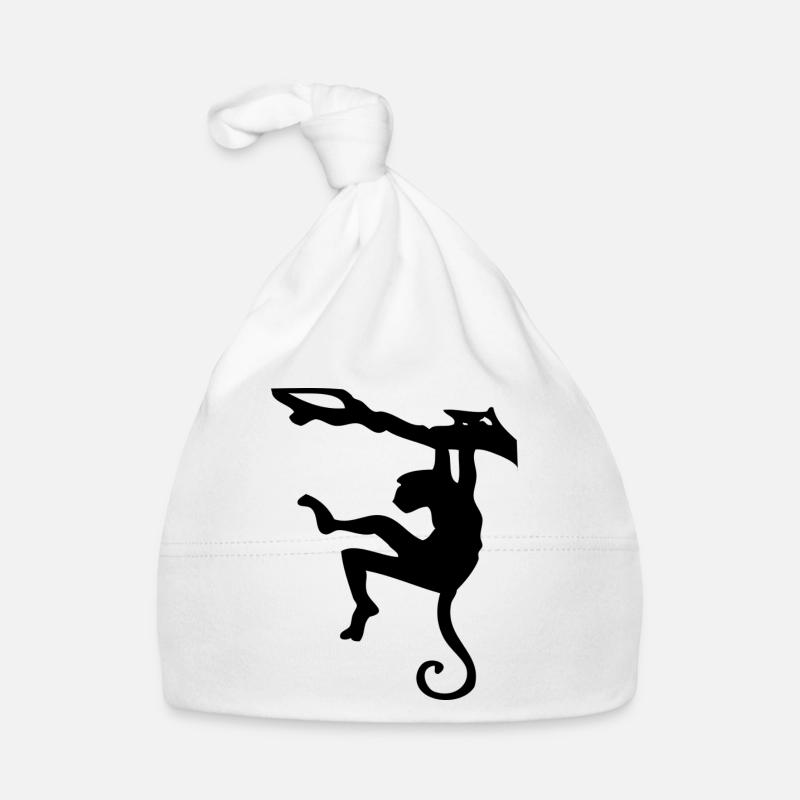Kletternder Affe Silhouette Baby Bio-Mütze