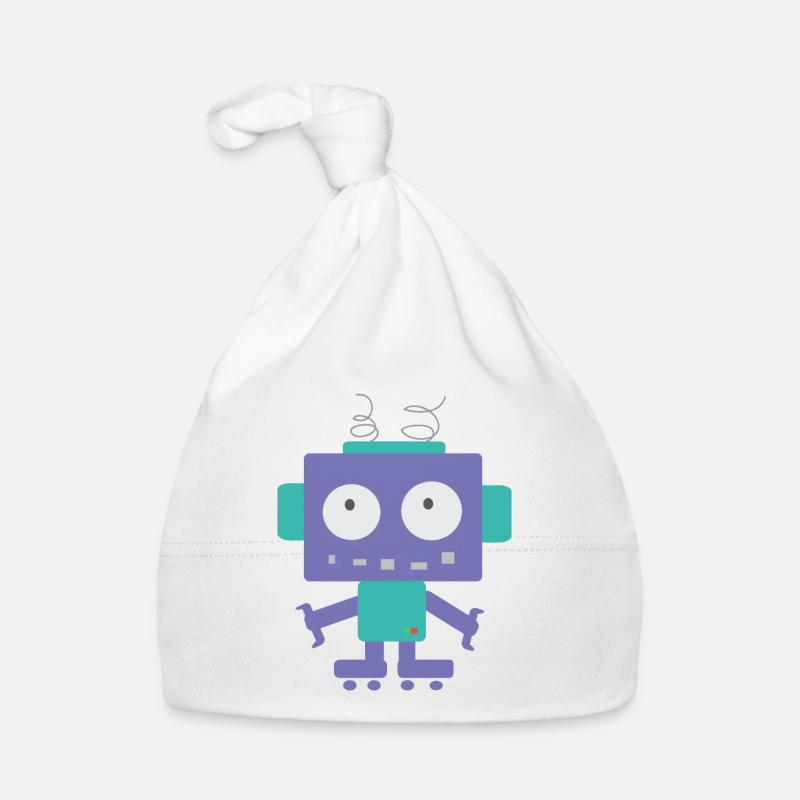 Cute Little Robot Organic Baby Cap