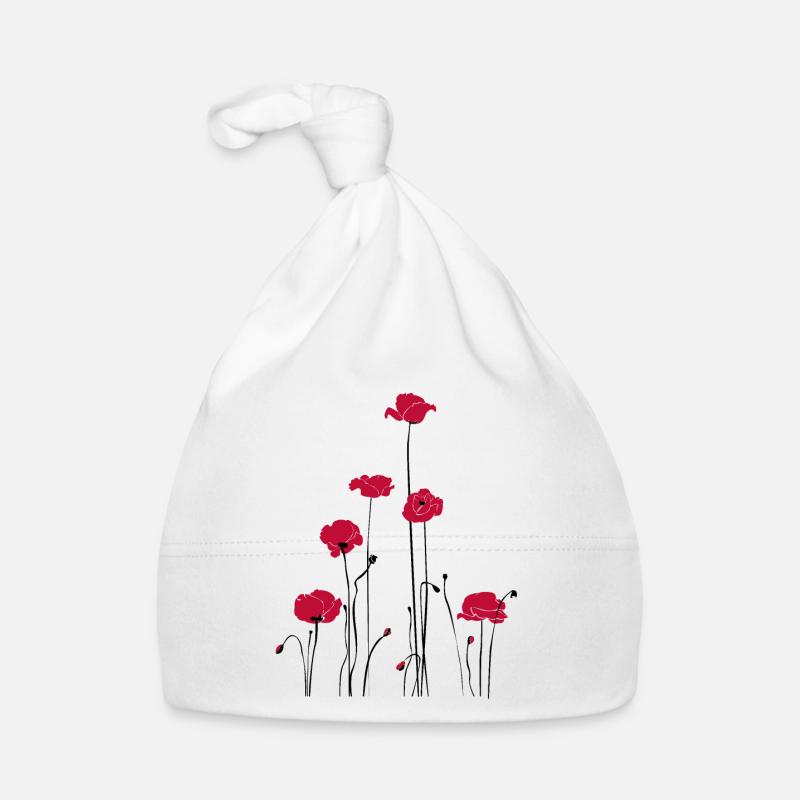 Dessin floral abstrait. Pavot Bonnet bio Bébé