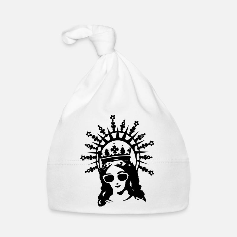 La Mère de Dieu avec des lunettes de soleil Bonnet bio Bébé