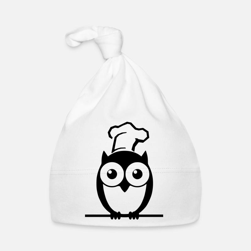 Eule - Baby Bio-Mütze - Weiß