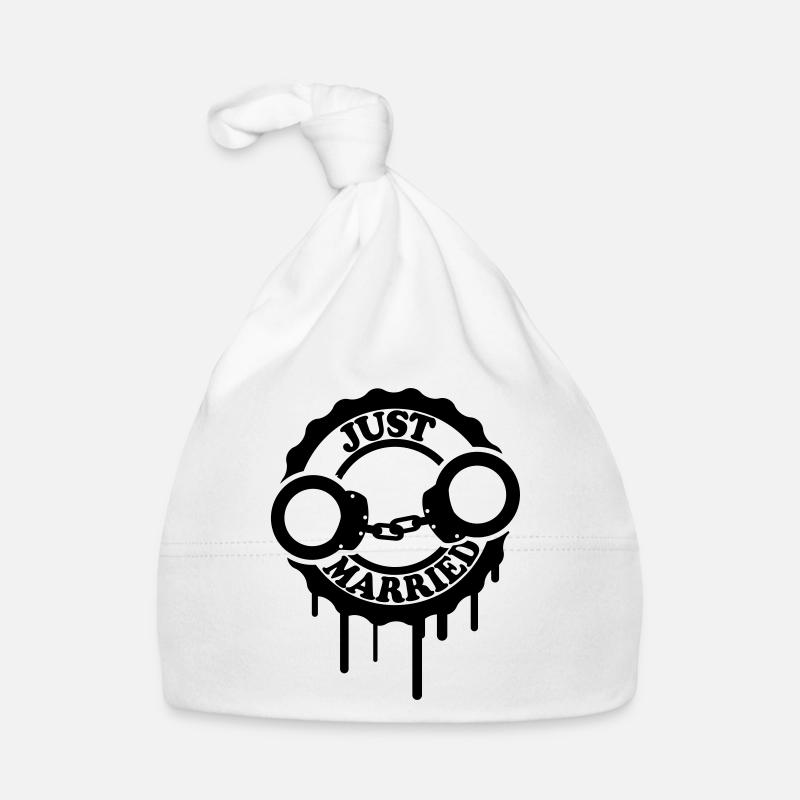 Just Married Bachelor Party Stamp Design Organic Baby Cap