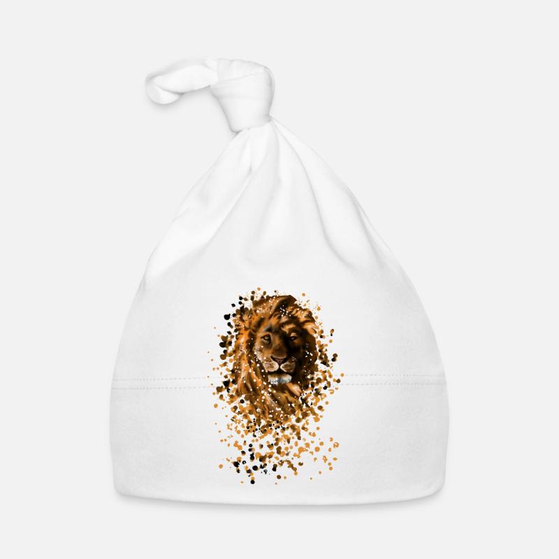 Lion - Bonnet bio Bébé - blanc