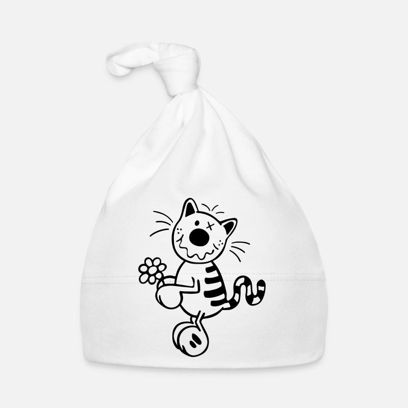 Chat avec la fleur Bonnet bio Bébé