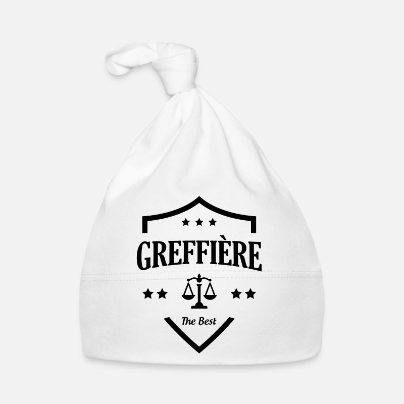 Greffier / Greffière / Loi / Tribunal / Justice - Bonnet bio Bébé - blanc