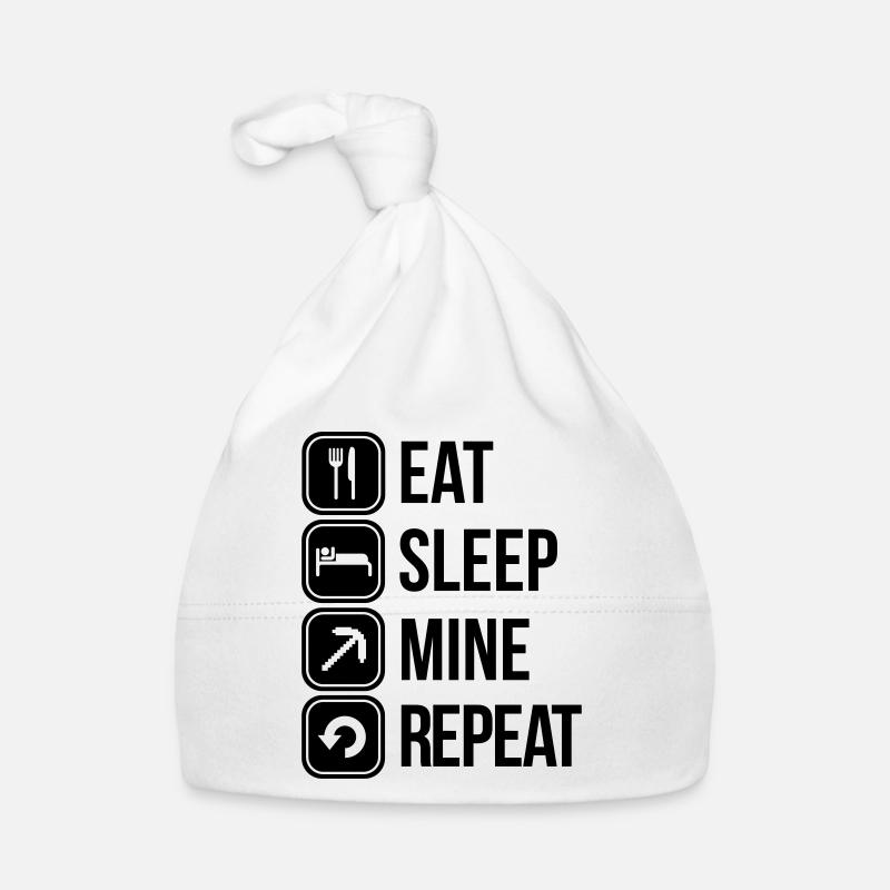 eat sleep mine repeat Organic Baby Cap