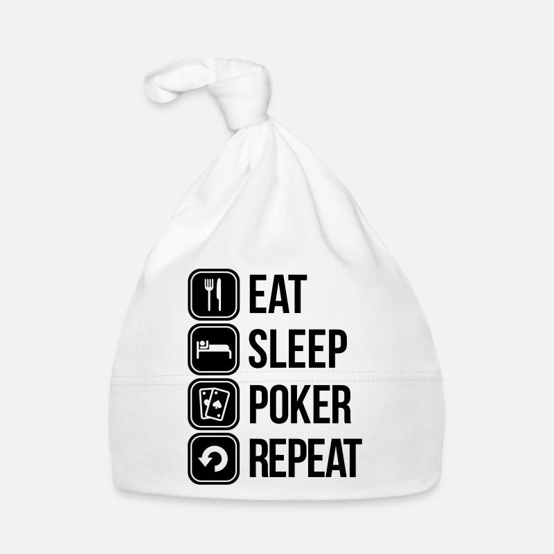 eat sleep poker repeat Baby Bio-Mütze