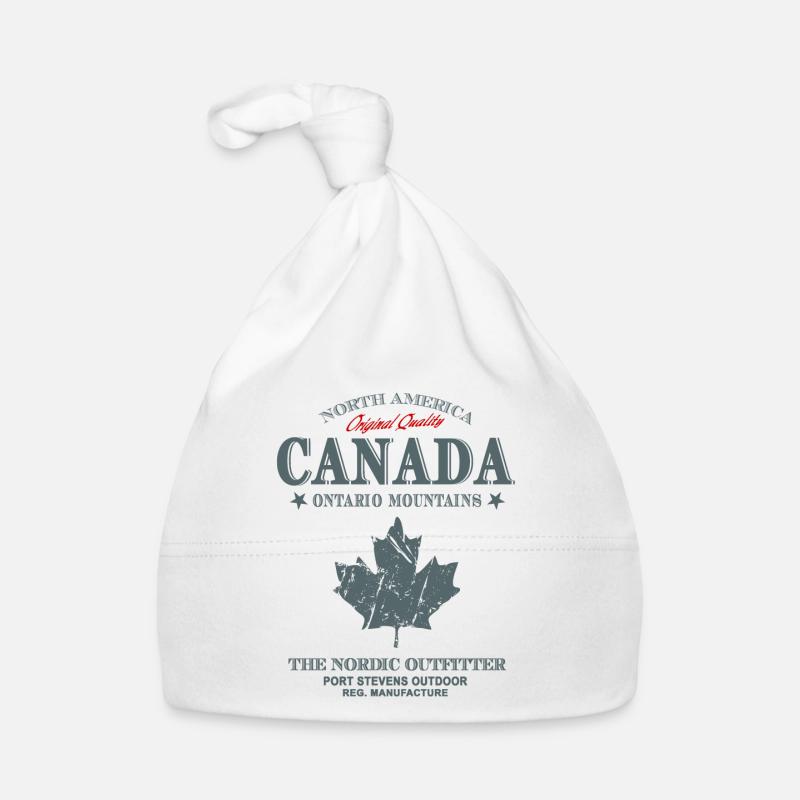 Canada -Maple Leaf - Baby Bio-Mütze - Weiß