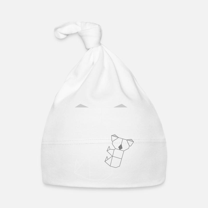 Koala maman bébé géométrique - Bonnet bio Bébé - blanc