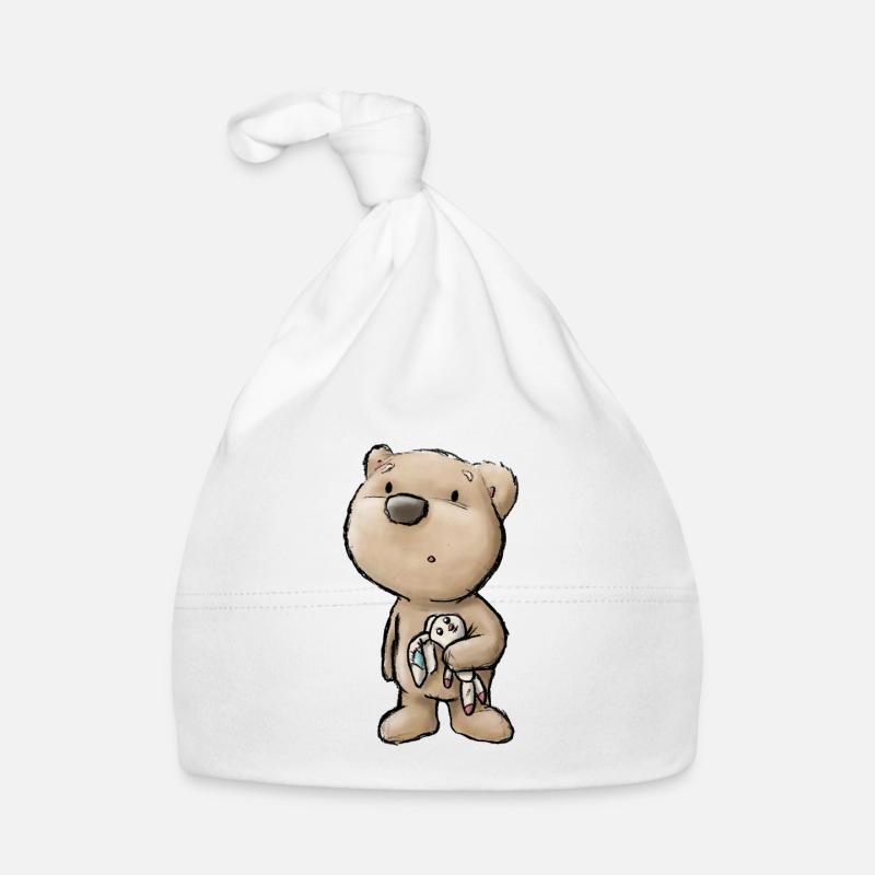 Bärchen mit Stoffhase Baby Bio-Mütze