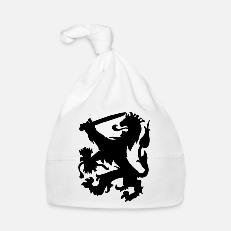 Heraldry lion with crown and sword shadow figure Organic Baby Cap