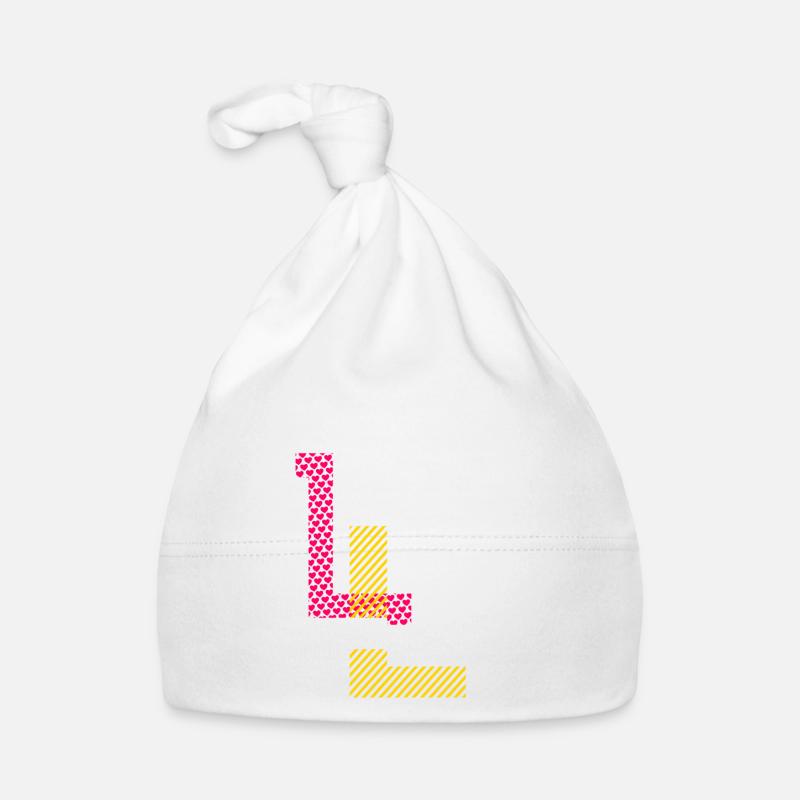L - Cadeaux de conception de lettre initiale Bonnet bio Bébé