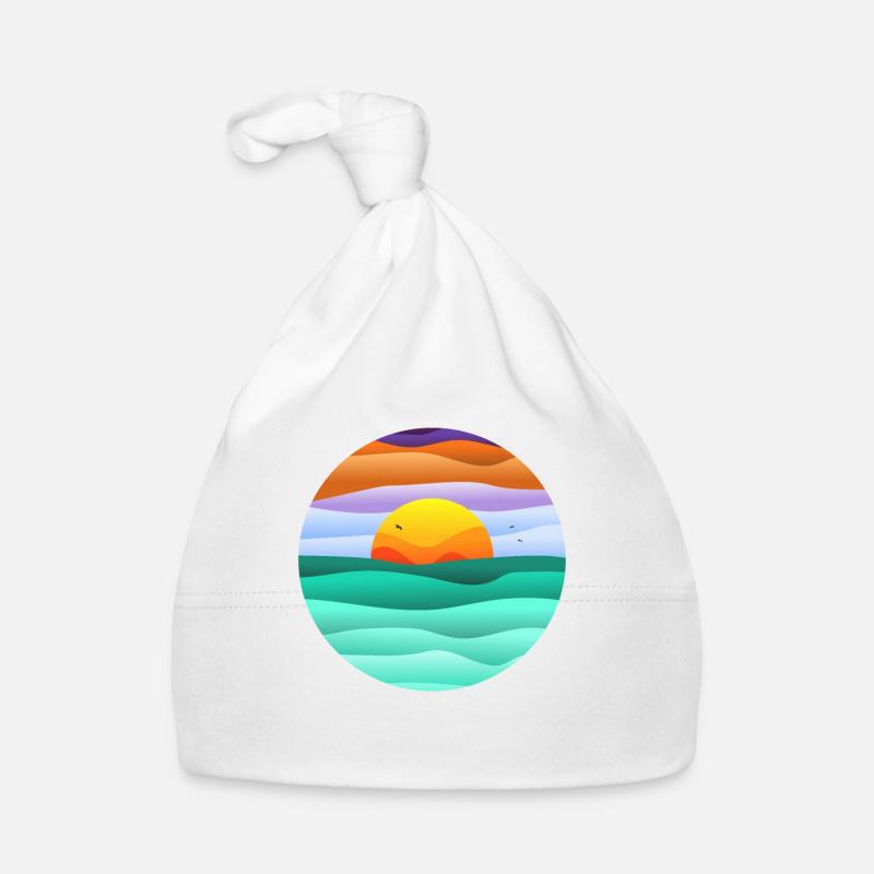 circular sunset Organic Baby Cap