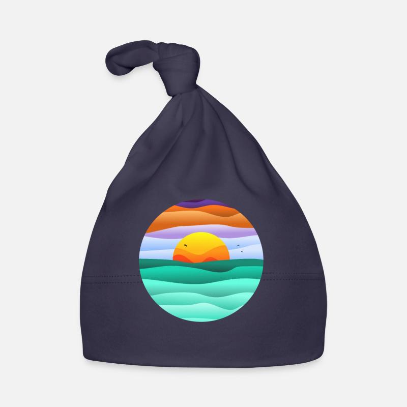 circular sunset Organic Baby Cap