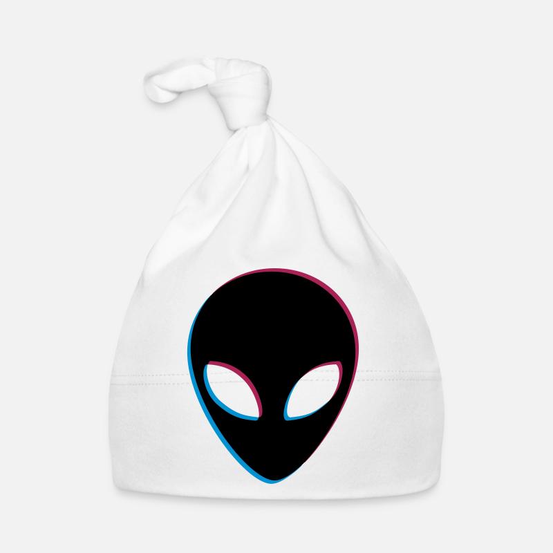 Alien 3D Effekt - Baby Bio-Mütze - Weiß