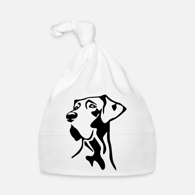 Tête de grand danois - Bonnet bio Bébé - blanc