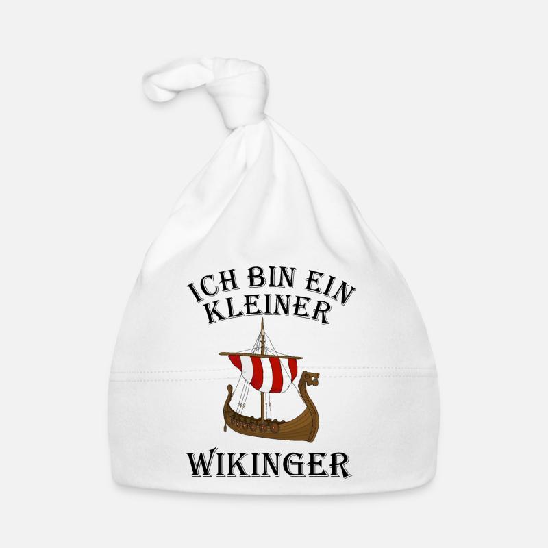 Ich bin ein kleiner Wikinger Schiff - Baby Bio-Mütze - Weiß