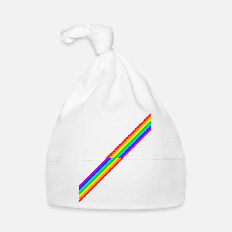 Regenbogen Rainbow Retro Geschenk Baby Bio-Mütze