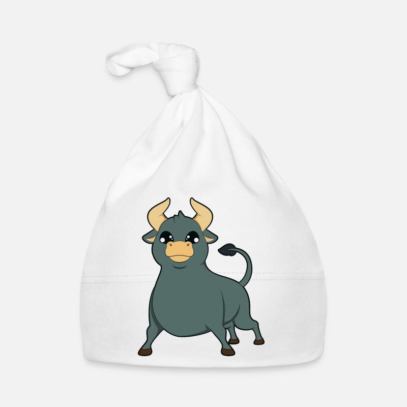 Taureau taureau - Bonnet bio Bébé - blanc
