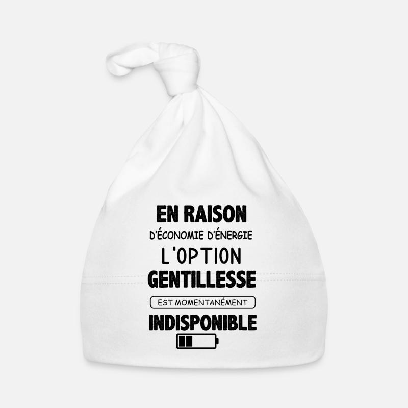 Option gentillesse momentanément indisponible - Bonnet bio Bébé - blanc