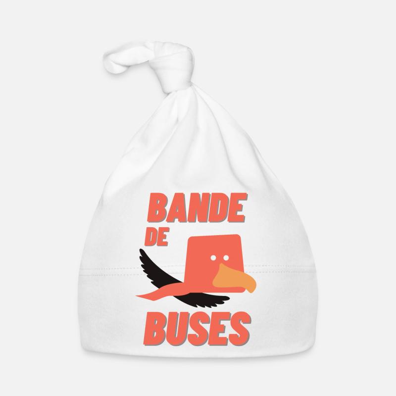 Bande de buses Idée cadeau original - Bonnet bio Bébé - blanc