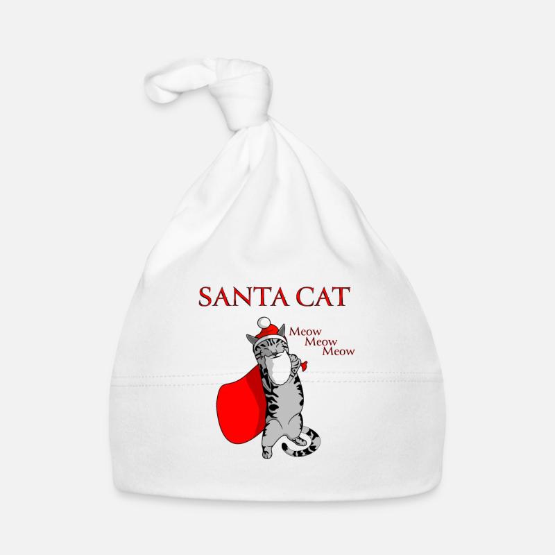 Santa Cat, die Weihnachtskatze Baby Bio-Mütze