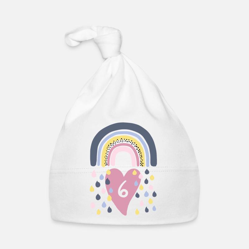 Regenbogen 6. Geburtstag Kinder Baby Bio-Mütze