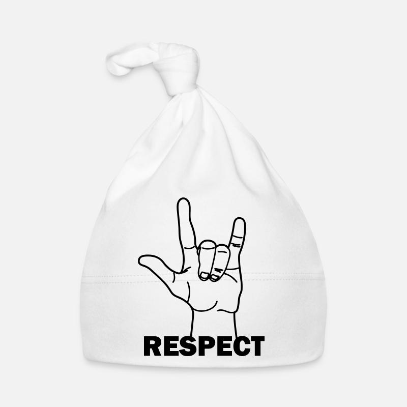 Hand gesture respect with text RESPECT Organic Baby Cap