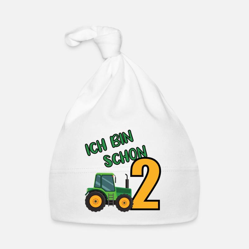 Traktor Trecker ich bin schon 2 Geburtstag Design Baby Bio-Mütze