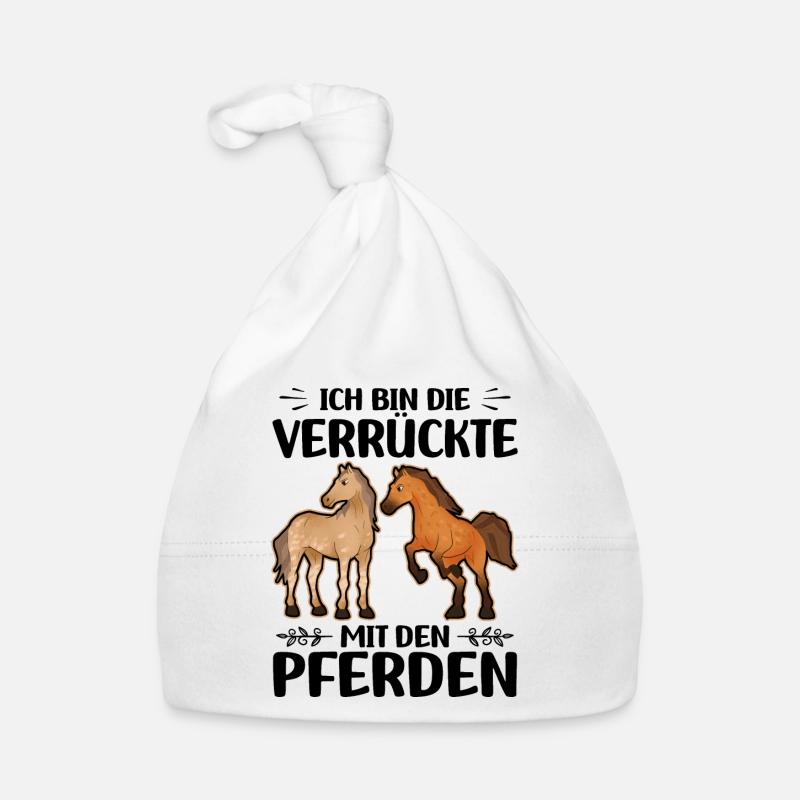 Pferde - Baby Bio-Mütze - Weiß