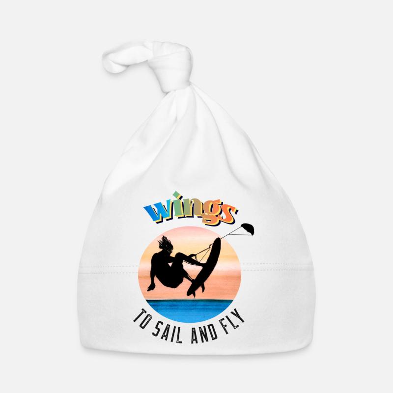 wings Kyte surf saut - Bonnet bio Bébé - blanc