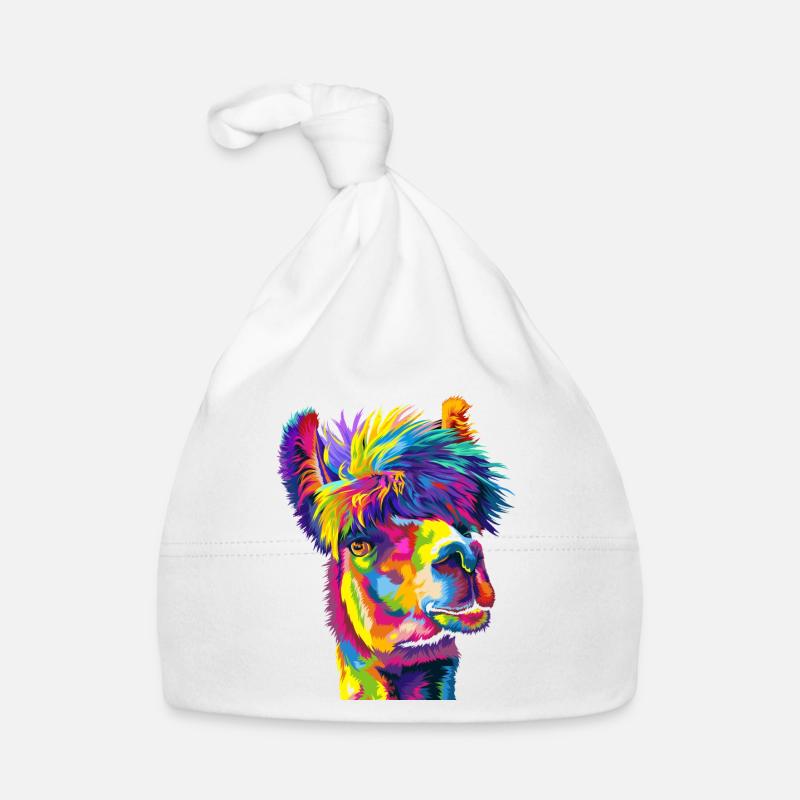 Daring Rainbow Llama Organic Baby Cap