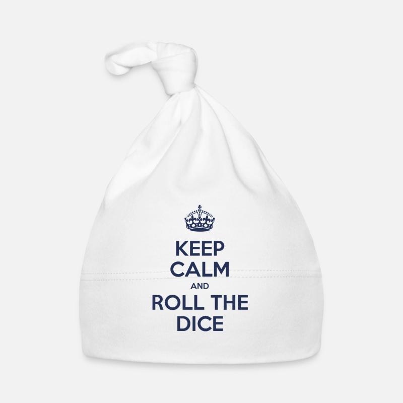 Keep calm and roll the dice - Bonnet bio Bébé - blanc