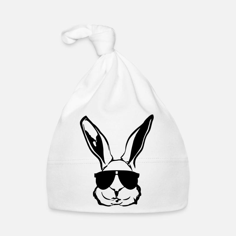 Rabbit with sunglasses Rabbit's head Gift idea Organic Baby Cap