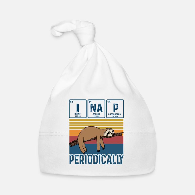 I Nap Periodically Vintage Funny Science Sloth Organic Baby Cap