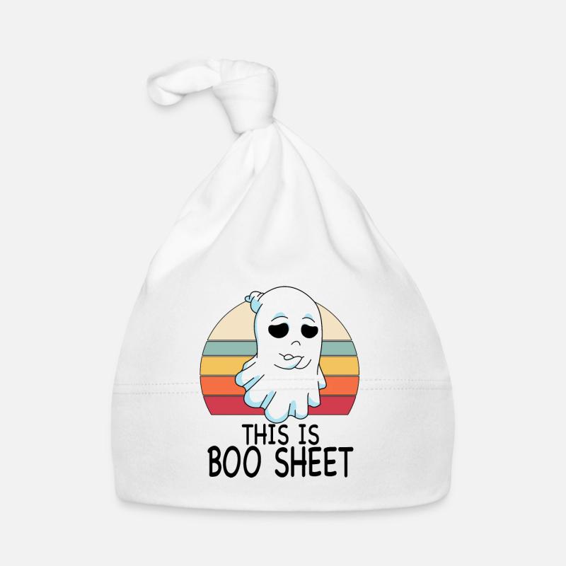 C’est Boo Sheet Ghost Retro Halloween Costume - Bonnet bio Bébé - blanc