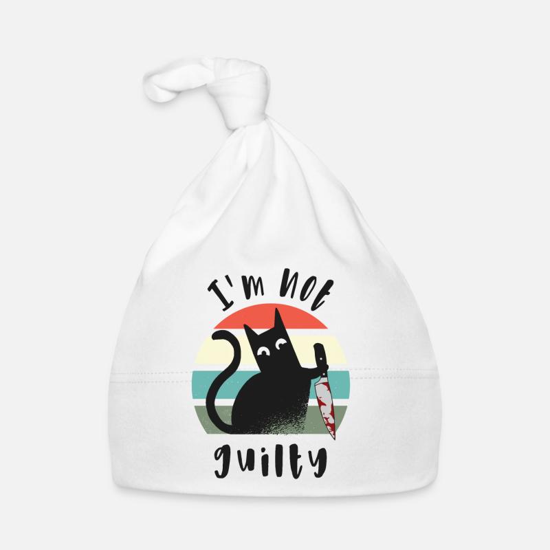 Ich bin unschuldig, Katze mit Messer Baby Bio-Mütze