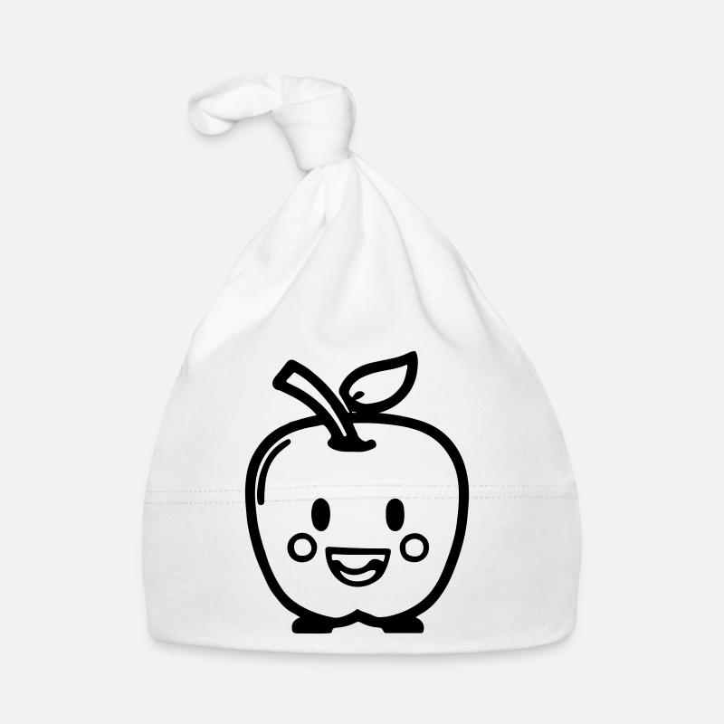 Cute Apple with Face Vector Gift Idea Organic Baby Cap