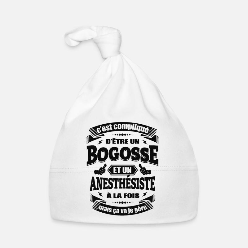 BOGOSSE ET ANESTHÉSISTE - Bonnet bio Bébé - blanc