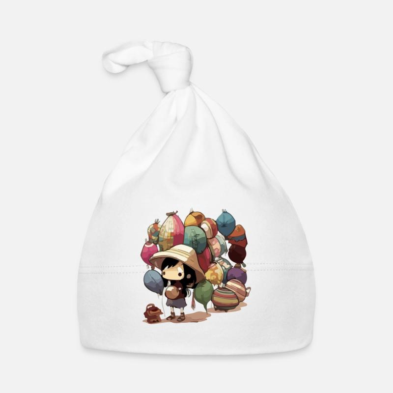 La vendeuse de ballons - Bonnet bio Bébé - blanc