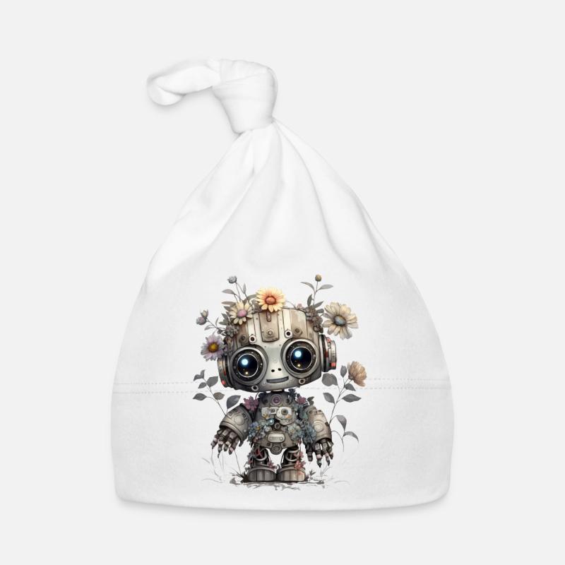 Cute robot Organic Baby Cap