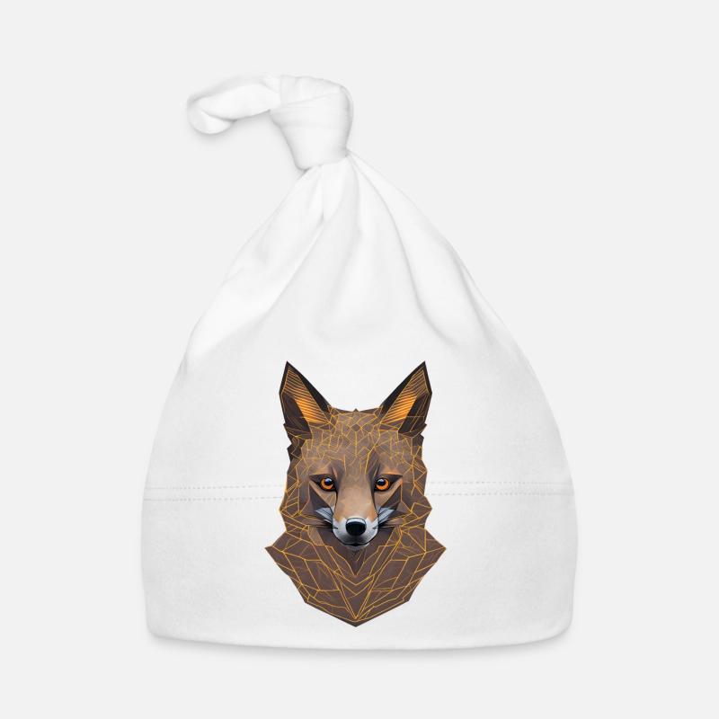 Geometric Fox Head Organic Baby Cap
