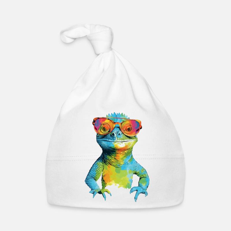 Geck the spectacled lizard Organic Baby Cap
