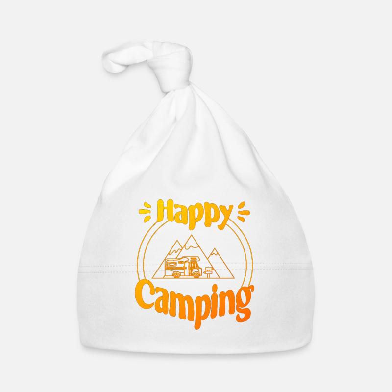 Happy Camping - conception graphique joyeuse et cool Bonnet bio Bébé
