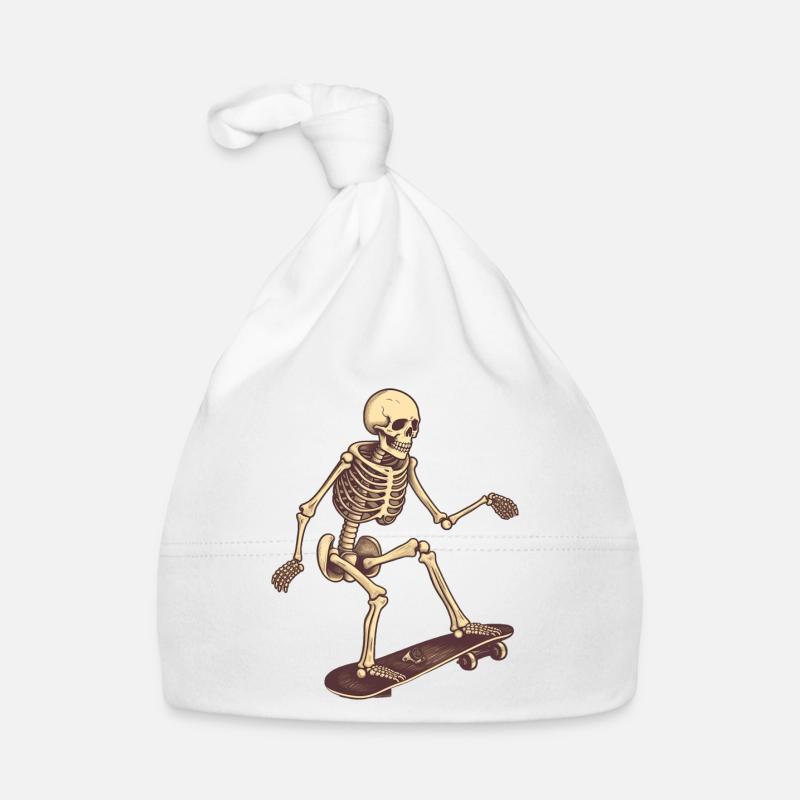 Skateboard Skeleton Organic Baby Cap