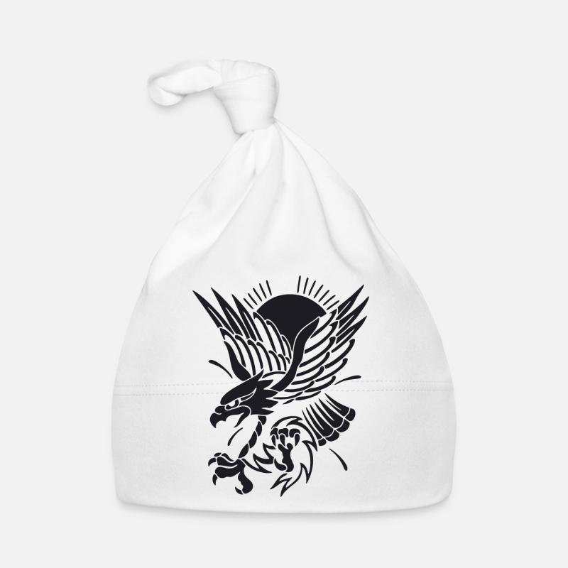 Eagle approaching - Organic Baby Cap - white