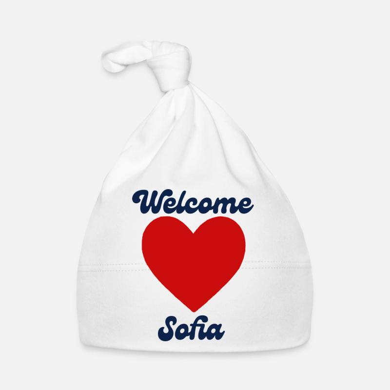 Sofia willkommen - Baby Bio-Mütze - Weiß