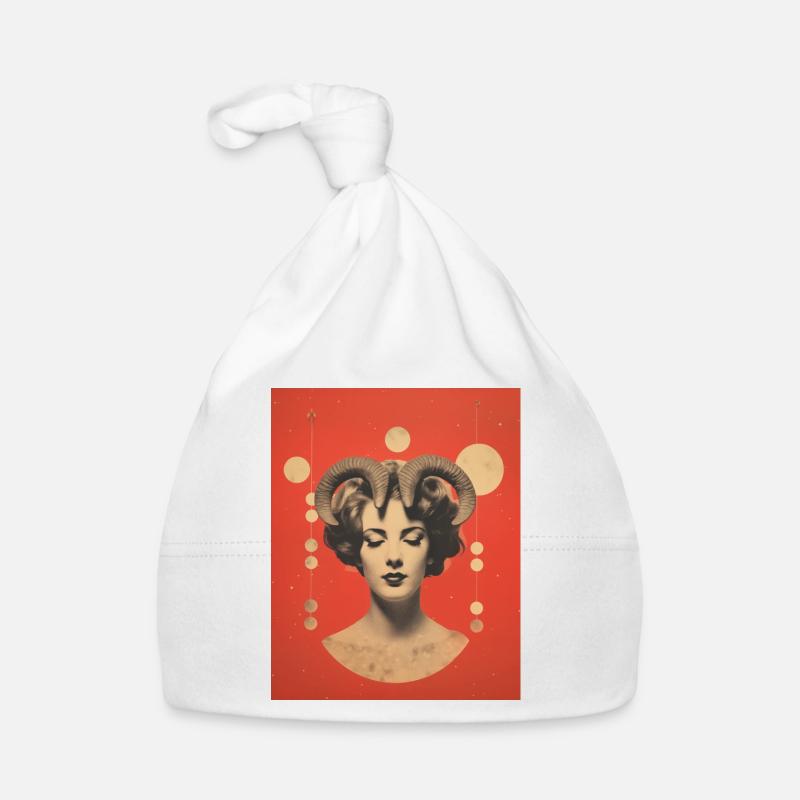 Widder Collage Kunst Astrologie Baby Bio-Mütze