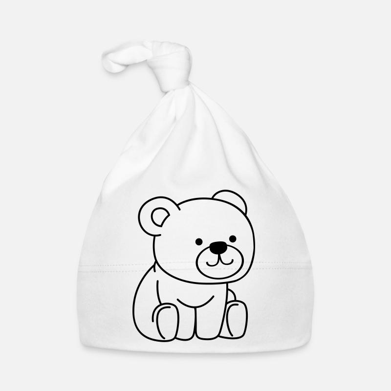 nounours - Bonnet bio Bébé - blanc