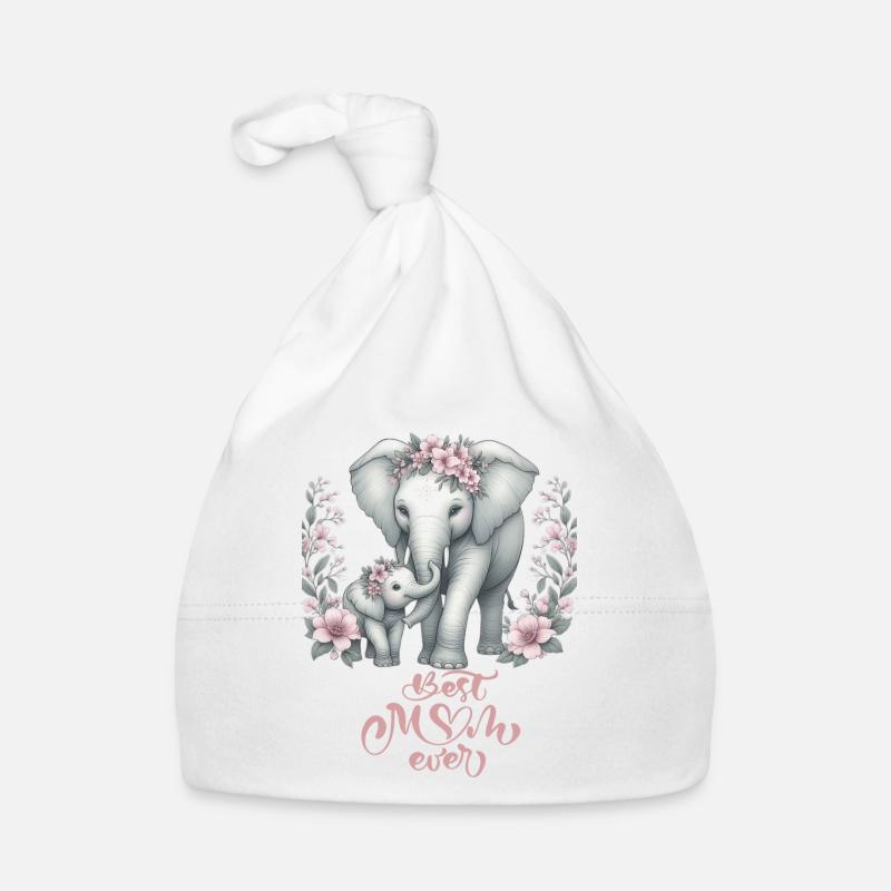 Meilleure maman de tous les temps éléphant Couronne florale maternité Bonnet bio Bébé